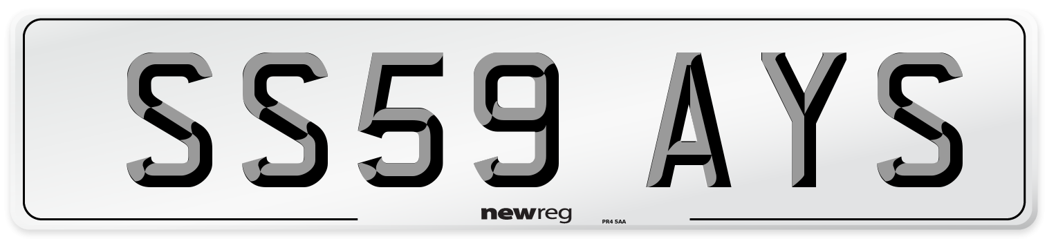 SS59 AYS Number Plate from New Reg